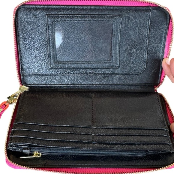 NWT Betsey Johnson Rainbow Colorblock Gold Heart Zip Wristlet Wallet - Picture 4 of 10